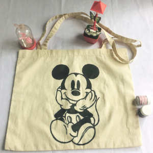 Linen Mickey Mouse Design Hand Painted Tote Bag Sri Lanka