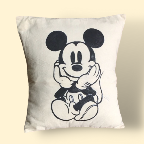 Hand Printed Cotton (Amu Redi) Mickey Mouse Cushion Cover Sri Lanka (2)