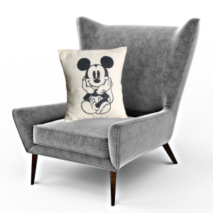 Hand Painted Cotton (Amu Redi) Mickey Mouse Cushion Cover Sri Lanka