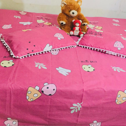 Pink Twill Cotton Bedsheet in Sri Lanka (6x3 ft)