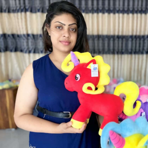 Kids Toys – Red and Yellow Multicolor Unicorn Soft Toy GIft